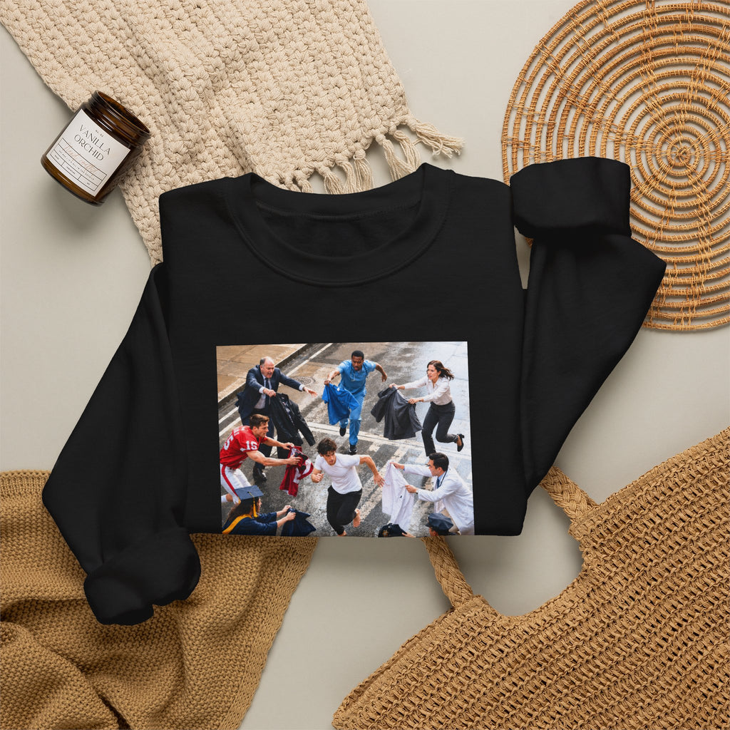 Become Who You Want to Be Graphic Sweatshirt — Motivational Photo Chest Print