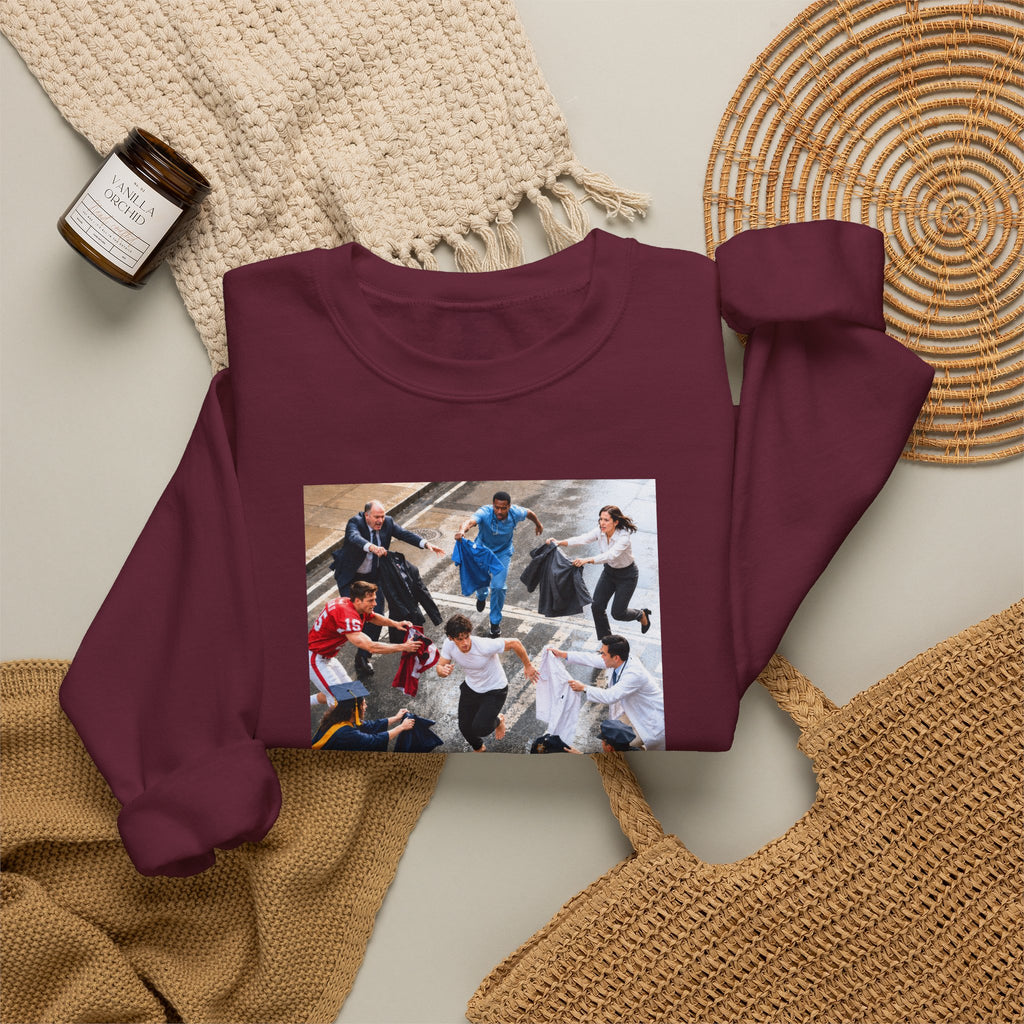 Become Who You Want to Be Graphic Sweatshirt — Motivational Photo Chest Print